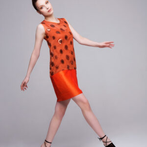 Deborah Veale DVD2.1 Orange Silk & Linen Tunic Dress